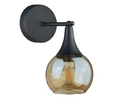Svietidlá Keter Lighting Nástenné svietidlo STAR 1xE27/60W/230V čierna/dymová béžová 2843