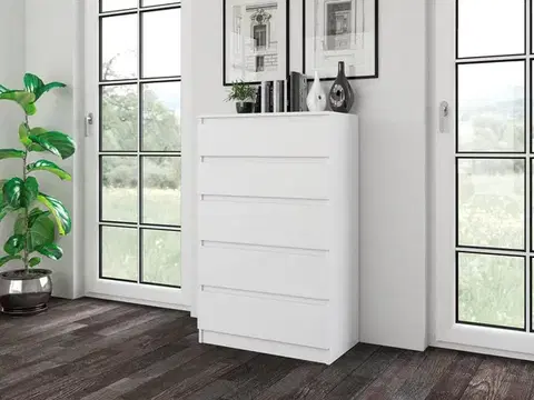 Komody a skrinky Zásuvková komoda WALMA M5, biela