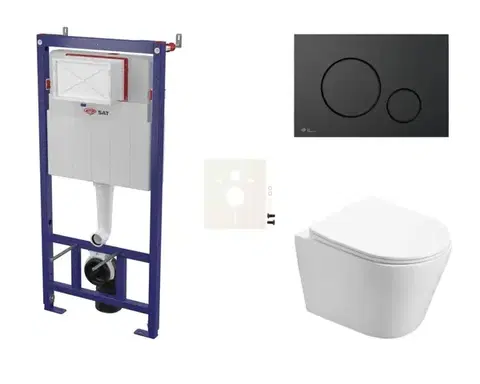 Záchody Cenově zvýhodněný závěsný WC set SAT do lehkých stěn / předstěnová montáž + WC SAT Infinitio SIKOSSIN68K SIKOSSIN68K