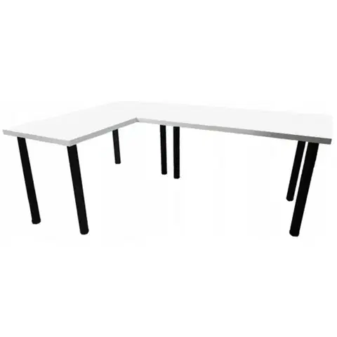 Kancelárske rohové stoly Písací Stôl Roh. Top Biely 240x160x3,6 Model 0