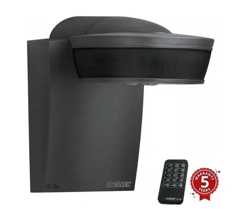 Svietidlá Steinel 059538 - Senzor pohybu SensIQ IP54 čierna + diaľkové ovládanie 059538