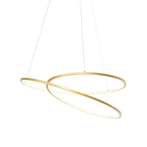 Závesné svietidlá Dizajnové závesné svietidlo zlaté 72 cm vrátane LED 3-stupňovo stmievateľné - Rowan