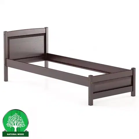 Jednolôžkové postele Posteľ borovica LK125–80x200 orech
