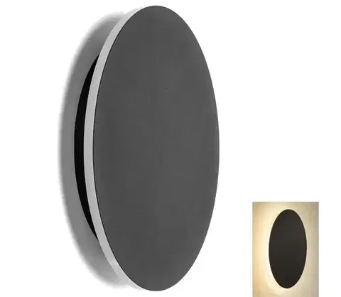 Svietidlá  B.V.  - LED Nástenné svietidlo LED/12W/230V 3000K 25 cm čierna B10303H87
