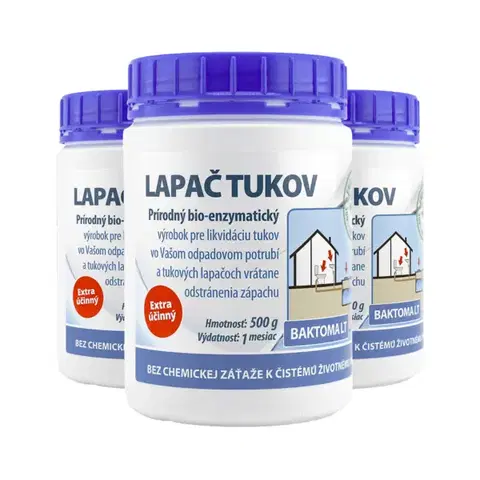 Upratovanie Baktérie pre rozklad tukov v sifónoch, potrubiach, tukových lapačoch - Baktoma TL 0,5kg Baktoma TL - AKCIA 2+1: 3 x 0,5 kg