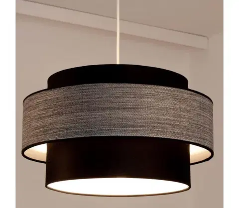 Svietidlá  Luster na lanku GRACE 1xE27/60W/230V pr. 40 cm čierna/šedá 0705