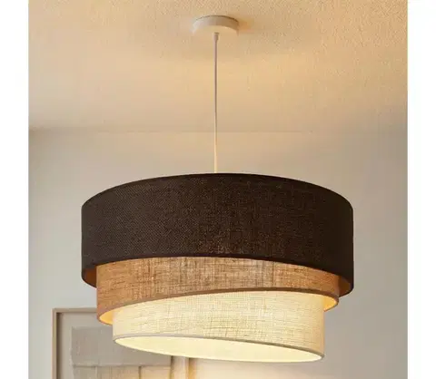 Svietidlá BRILAGI - Luster na lanku TRIO 3xE27/60W/230V pr. 60 cm hnedá/béžová/biela 8590828052593