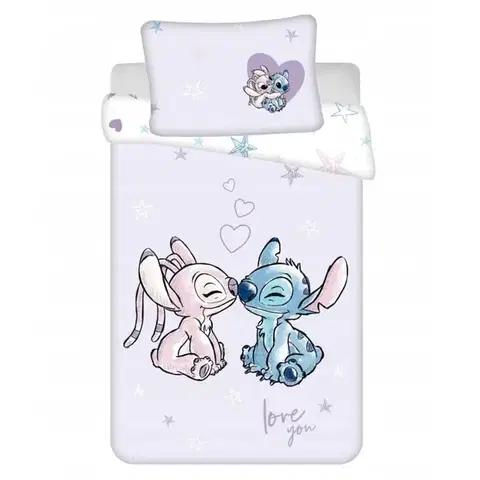 Detské obliečky Obliečky Disney Lilo and Stitch do postieľky 135x100cm+40x60cm Setino Tiahome