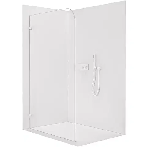 Sprchové dvere CERANO - Sprchová zástena Walk-in Orbis Ľ/P - 8 mm - biela matná, transparentné sklo - 90x200 CER-682384