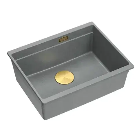 Kuchynské drezy Quadron Quadron - Granitový drez Logan 100 Grey Metallic Oceľ HQJ6045U5_BS_U