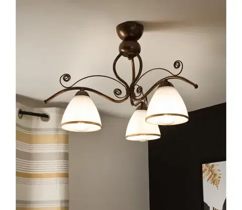 Svietidlá  Prisadený luster RETRO 3xE27/60W/230V bronz patina LM-3.51/A