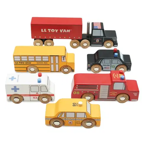 Autíčka a dopravné prostriedky LE TOY VAN Set drevených autíčok Londýn