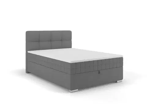 Postele Elvisia Manželská posteľ ALPINA Boxspring | 120 x 200 cm Farba: Tmavá sivá / Vinci 14