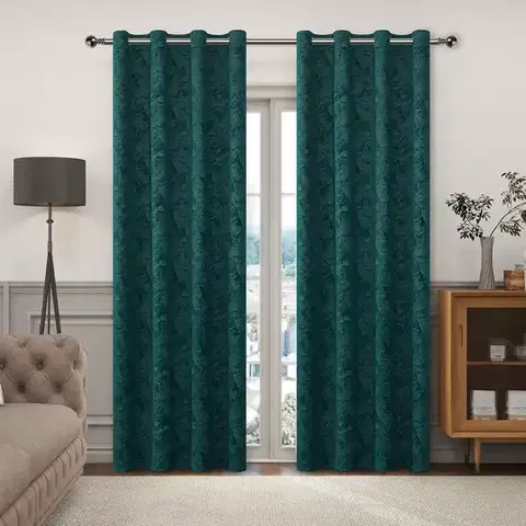Závesy do spálne Záves na priechodkách VELVET PB2327/240G/M2/14/140x250 cm zelená