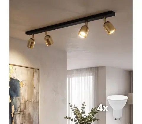 Svietidlá  LED bodové svietidlo TOP 4xGU10/10W/230V čierna/zlatá 5619