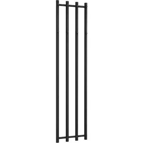 Radiátory do kúpeľne CERANO - Kúpeľňový radiátor Bertini - háčiky na uteráky - bočné pripojenie - 380 W - čierna matná - 1400x351 mm CER-291027