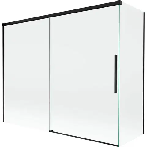Sprchové dvere MEXEN/S - Rox vaňová zástena 2-krídlová posuvná 190 + 90 x 150, transparent, čierna 8C9-190-090-70-00