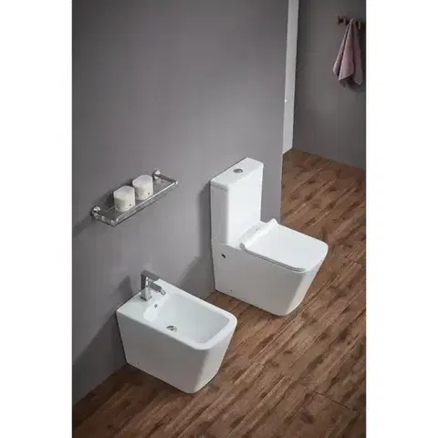 WC kombi WC bezokrajové Megan + doska s pomalým sklápaním