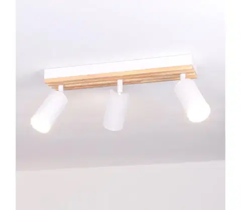 Svietidlá BRILAGI - Bodové svietidlo SELE WOOD ACOUSTIC 3xGU10/30W/230V biela/drevo WO-OEM-25CF-B03-WHT