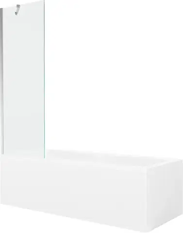 Sprchové dvere MEXEN/S - Cubik obdĺžniková vaňa 160 x 70 cm s panelom + vaňová zástena 60, transparent, chróm 550316070X9506000001