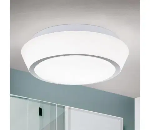 Svietidlá Orion - Kúpeľňové stropné svietidlo TENA 2xE27/60W/230V pr. 30 cm IP44 biele DL 7-590/30 chrom/opal
