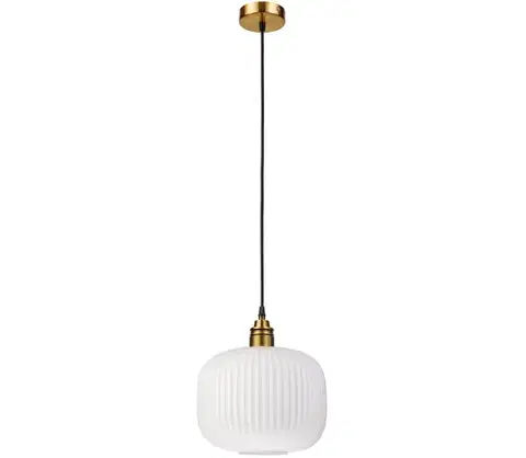 Svietidlá  Závesný luster HECTOR 1xE27/15W/230V biela/mosadz pr. 25 cm LM-1.297/E