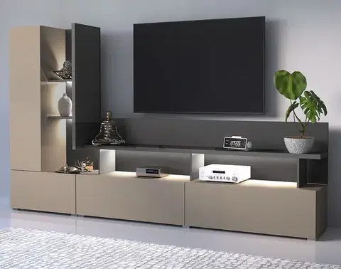 Obývacie steny SORTI 09 obývacia časť kongo / antracit / čierna