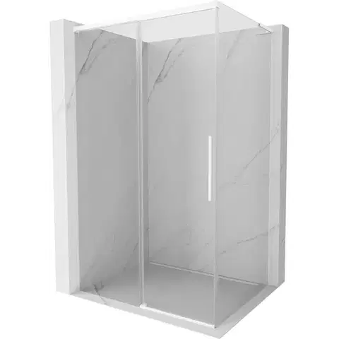 Sprchovacie kúty MEXEN/S - Rox L sprchový kút posuvný 115 x 110, transparent, biela 8C2L-115-110-20-00