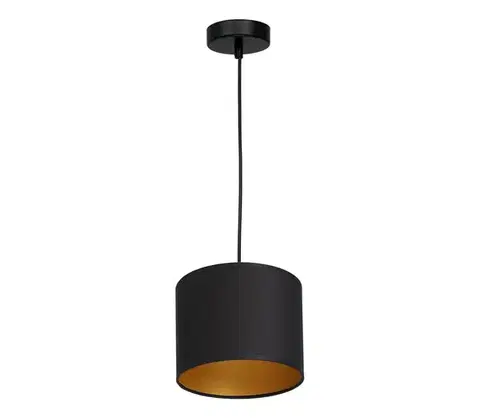 Svietidlá  Luster na lanku ARDEN 1xE27/60W/230V pr. 18 cm čierna/zlatá 3490