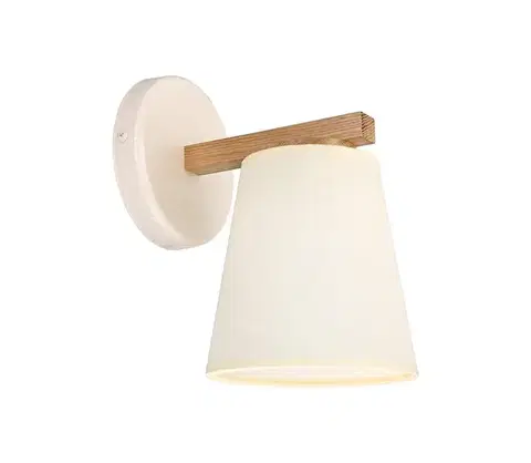 Svietidlá  Nástenné svietidlo ELLIE 1xE27/15W/230V krémová/dub KM-1.113/DĄB/KREM