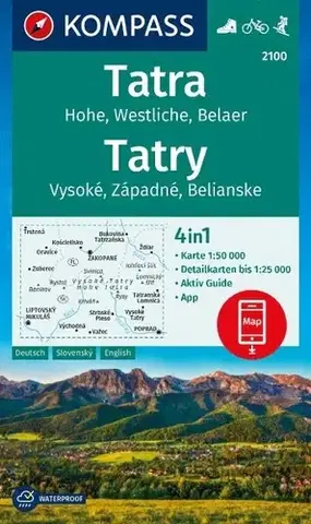 Slovensko a Česká republika Tatry - Vysoké - Západné - Belianske 1:50 000, 2100 NKOM