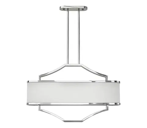 Svietidlá Open Design OR84849 - Luster na tyči GERDO OVALE 6xE14/12W/230V lesklý chróm/biela OR84849