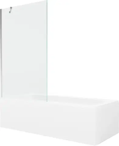 Sprchové dvere MEXEN/S - Vega obdĺžniková vaňa 160 x 70 cm s panelom + vaňová zástena 100, transparent, chróm 550116070X9510000001