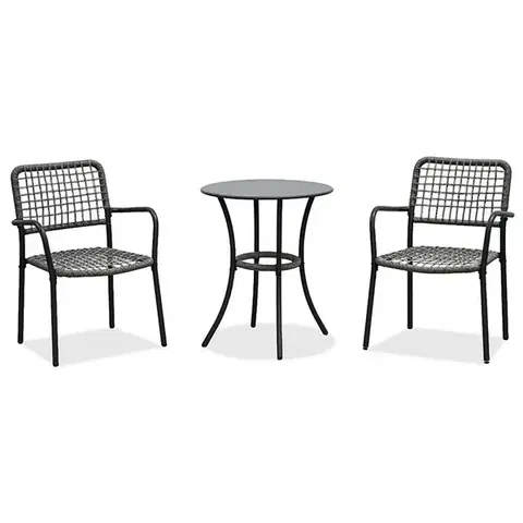 Záhradné zostavy Autronic Záhradný set 1+2, kov, polyratan, sivá ,AZ-L1103 GREY