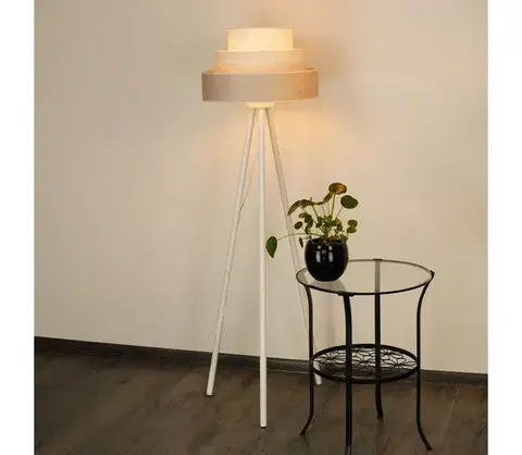 Lampy BRILAGI - Stojacia lampa ALASKA LUNETA 1xE27/15W/230V šedá/krémová 608121
