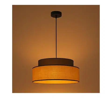 Svietidlá  Luster na lanku BOHO 1xE27/60W/230V pr. 40 cm hnedá/béžová 0677