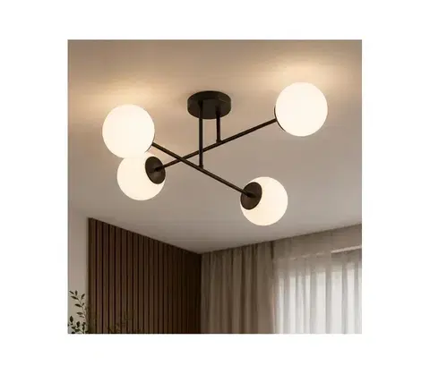 Svietidlá BRILAGI - Prisadený luster MILO 4xE27/60W/230V čierny 60-016B