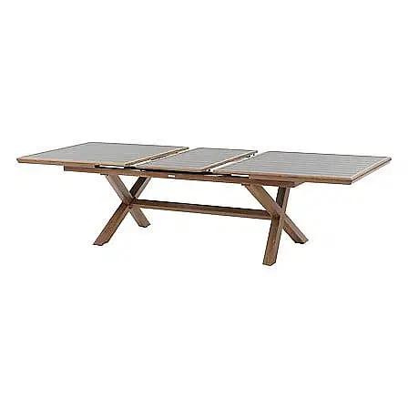 Stolčeky DEOKORK Hliníkový stôl BERGAMO I. 220/279 cm (antracit/dekor dreva)