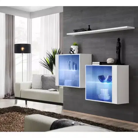 Komody do spálne Komoda+Polička Switch Sb III Led Biely