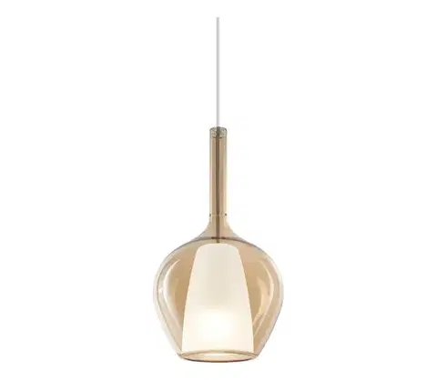 Svietidlá Ideal Lux - Závesný luster na lanku KALIQUE 1xE27/42W/230V pr. 18 cm dymovo-béžová 359885