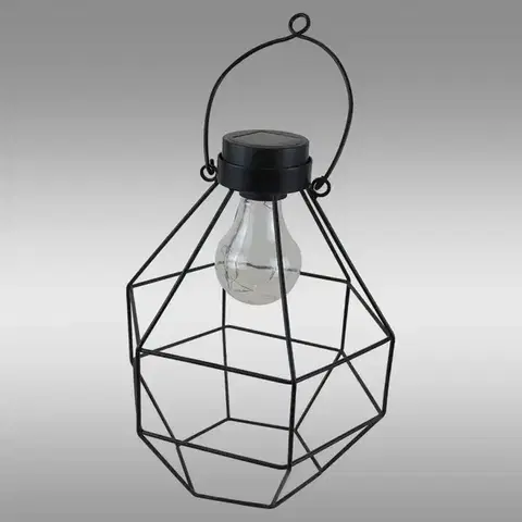 Solárne dekoračné lampy Solárna lampa závesná Rombo VO2832 čierna