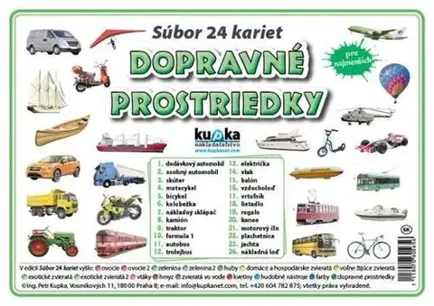 Učebnice pre ZŠ - ostatné Súbor 24 kariet - dopravné prostriedky - Petr Kupka