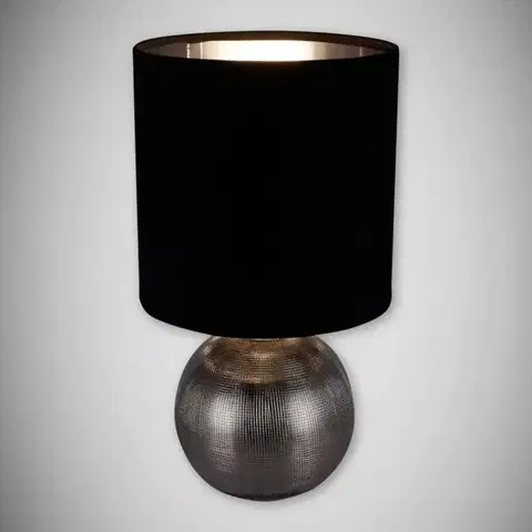 Moderné lampy do obývačky Stolná lampa Perlo E14 strieborná / čierna 03290 LB