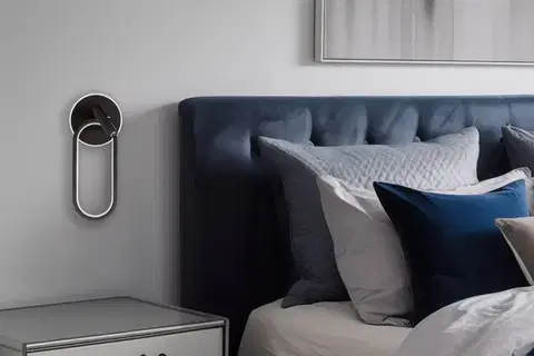Nástenné svetlá Nástenná lampa MONET oválna čierna 13W LED 3000K, 4000K, biele tienidlo 6000K