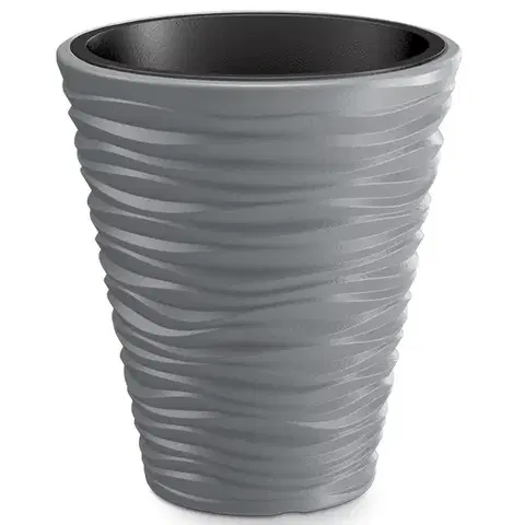 Kvetináče a truhlíky NABBI DBSA300 plastový kvetináč 29,5 cm sivý kameň