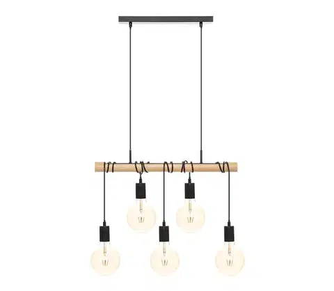Svietidlá Atmosphera - Luster na lanku JAKE 5xE27/40W/230V borovica 186390
