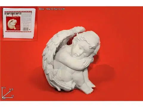 Sošky, figurky - anjeli MAKRO - Anjel sediaci 13cm