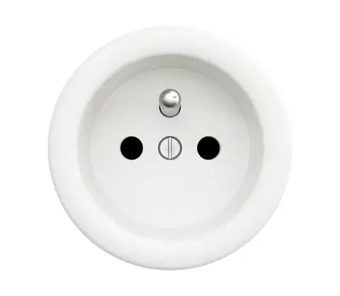 Predlžovacie káble Reblig - Retro domová zásuvka bez rámčeka 230V snehovo biela W/ZF