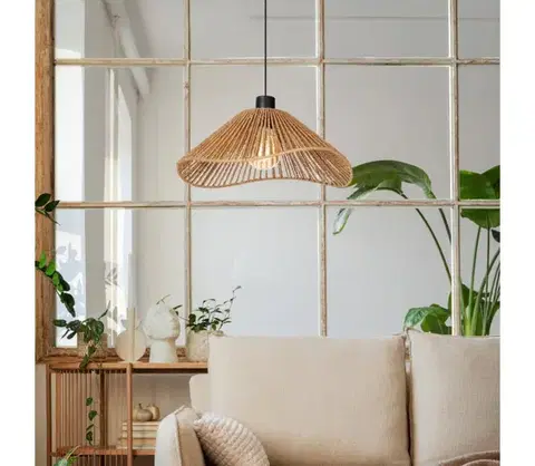 Svietidlá Eglo 44072 - Luster na lanku LAVISTER 1xE27/60W/230V hnedá 44072