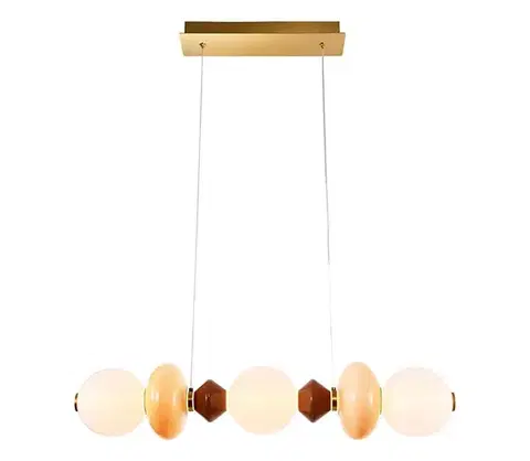 Svietidlá  LED luster s lankom FLORES LED/20W/230V zlatá/oranžová/hnedá 33-50687